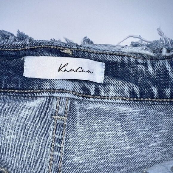 Kancan Medina Ultra High Rise Ruffle Shorts Acid Wash Size 28 - Picture 2 of 4